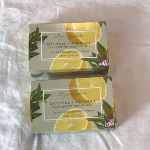 Shugar Soapworks Set of 2 Oatmeal and Verbena Vegan Soap - Picture 1 of 3